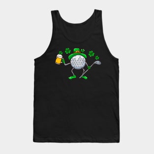 St Patricks Day Golf Golfing Beer Funny Humor Tank Top